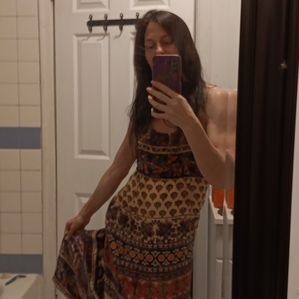 1960s VINTAGE PAISLEY COTTON & VELVET Dress  WITH SIDE ZIPPER- One of a Kind